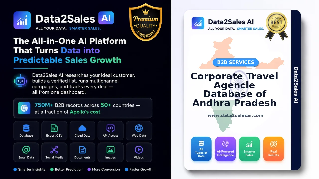 Corporate Travel Agencie Database of Andhra Pradesh Latest September 2026 Updated