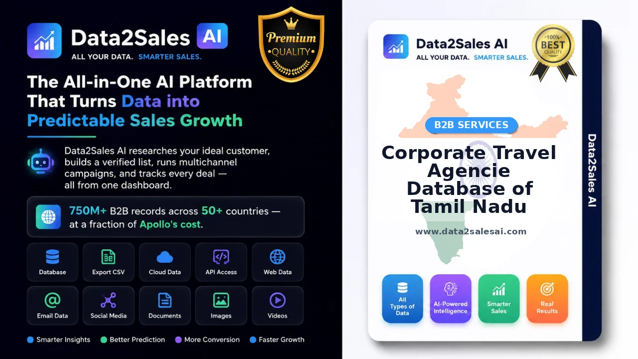 Corporate Travel Agencie Database of Tamil Nadu Latest September 2026 Updated