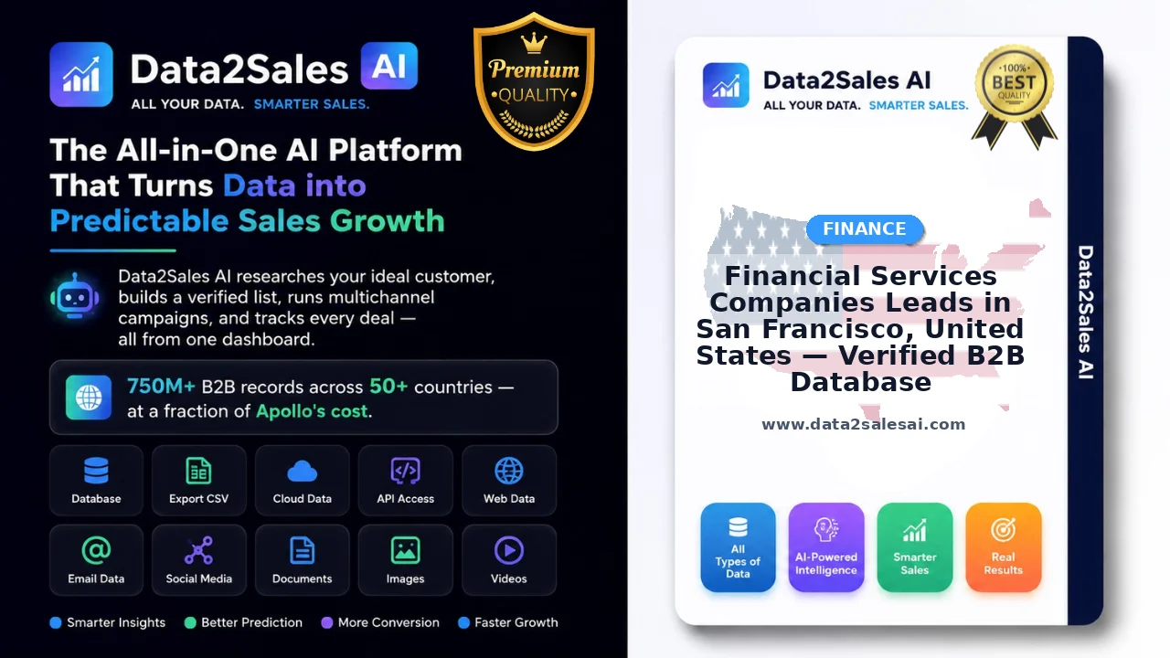 Financial Services Companies Leads in San Francisco, United States — Verified B2B Database (Updated Oct 2026)