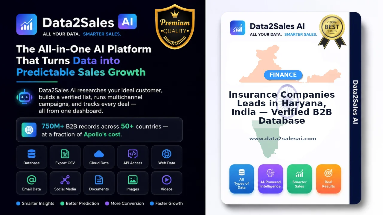 Insurance Companies Leads in Haryana, India — Verified B2B Database (Updated Oct 2026)